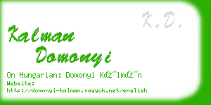 kalman domonyi business card